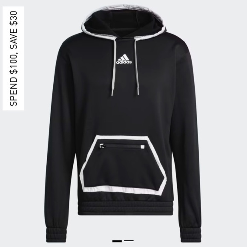 Adidas Black Hoodie with grey Trim